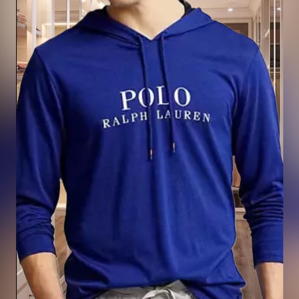 Polo Ralph Lauren L/S Hooded LOUNGE T-SHIRT~BLUE~LRG